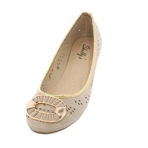 🌟JUST IN GLITTER TRIM NUDE FLAT🌟